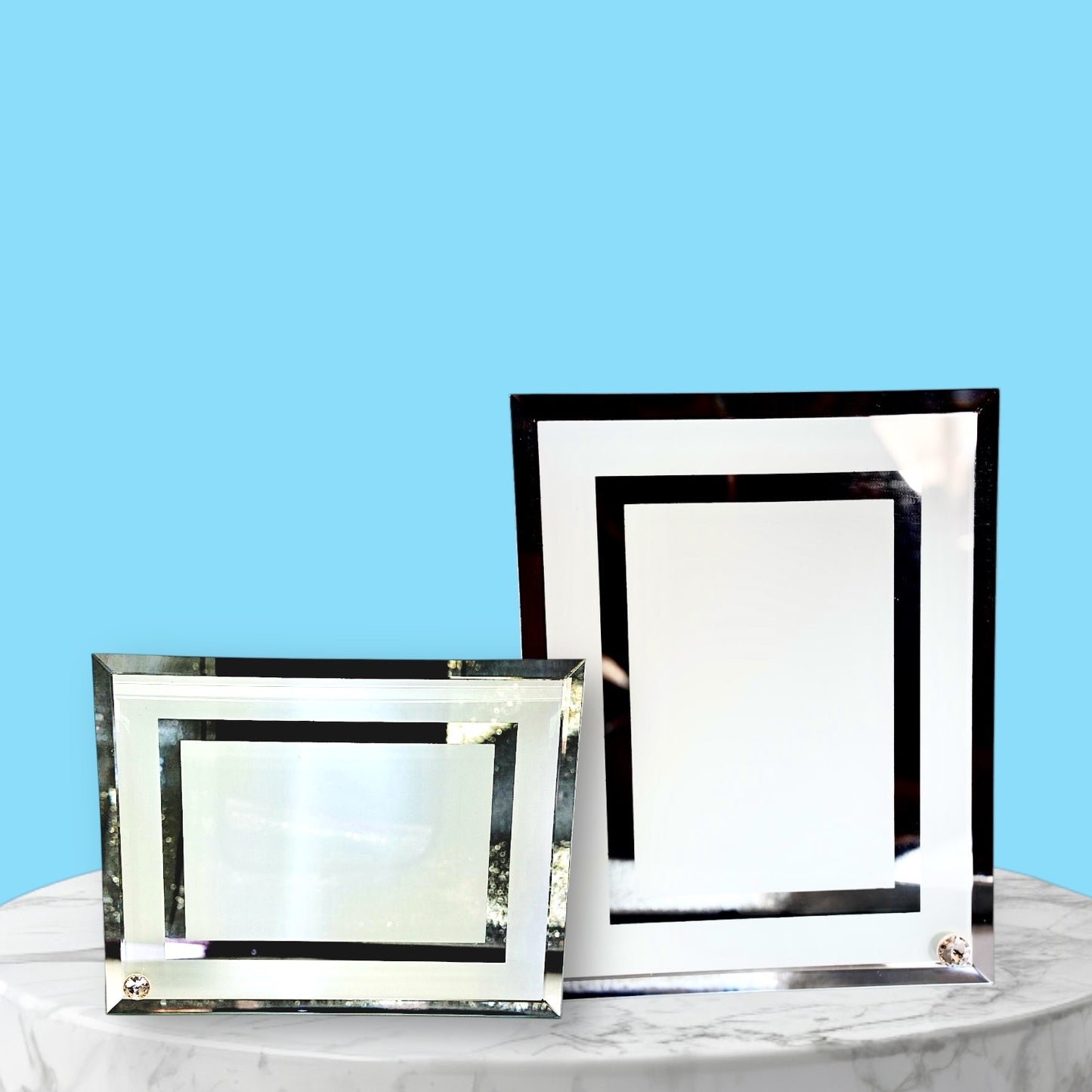 Custom Mirrored Photo Display Easel