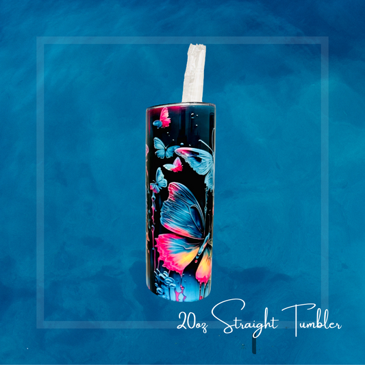 Butterfly 20oz Straight Tumbler